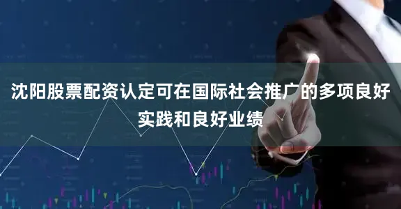 沈阳股票配资认定可在国际社会推广的多项良好实践和良好业绩